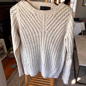 Line Knit Sweater - Very Light Grey - Size Small (S)